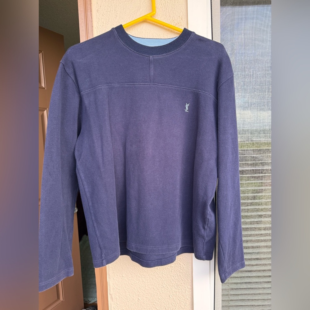 Yves Saint Laurent Navy Blue Long Sleeve Top